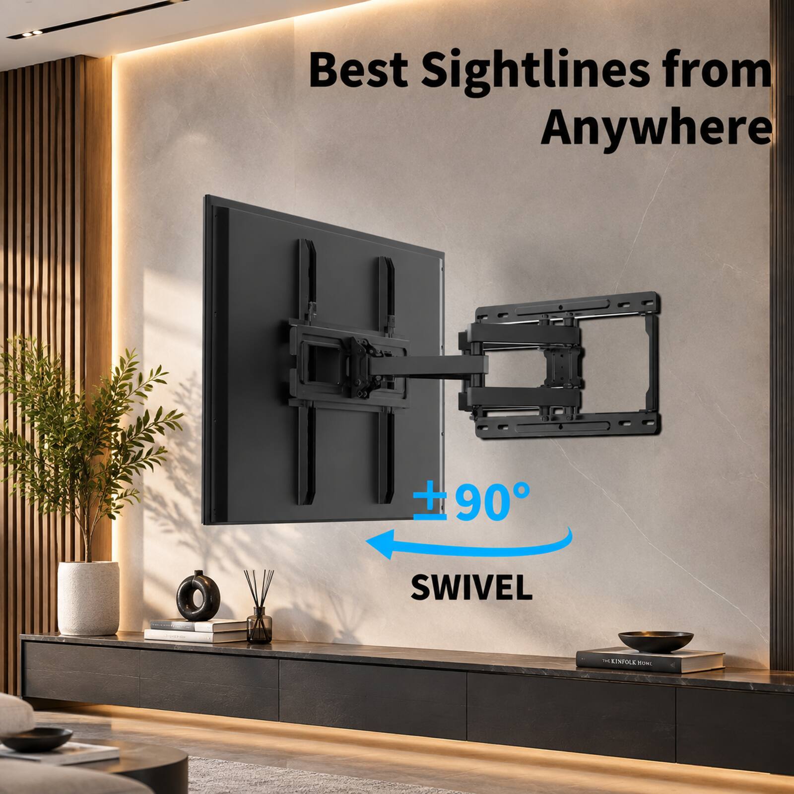 Perlesmith Full Motion TV Wall Mount for 32 65