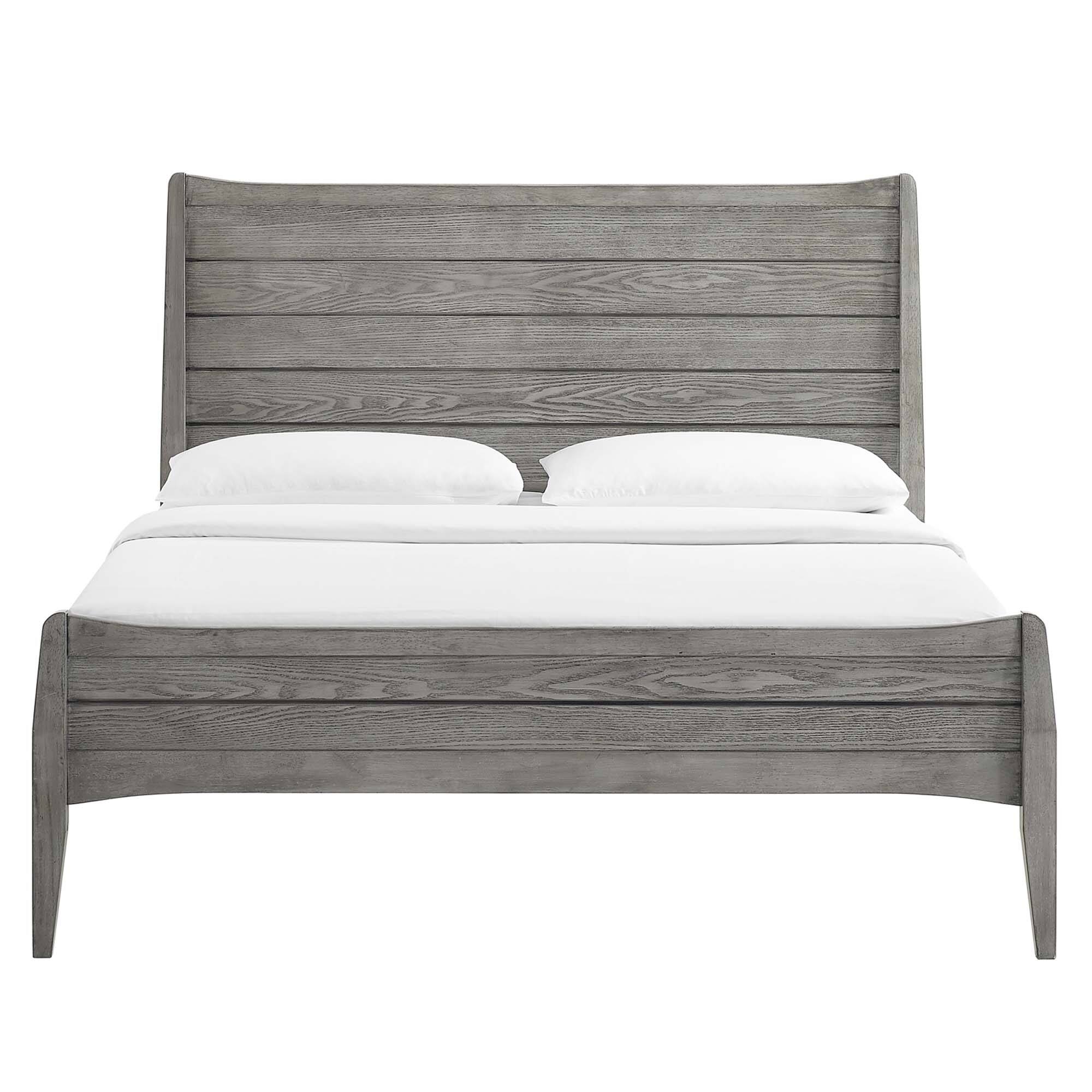 Alt View 1. Modway - Loryn Vinyl King Bed Frame with Round Splayed Legs - White.