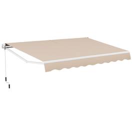 Costway - 13x8.2ft Patio Retractable Awning Heavy-Duty Aluminum Adjustable Shelter Outdoor - Beige
