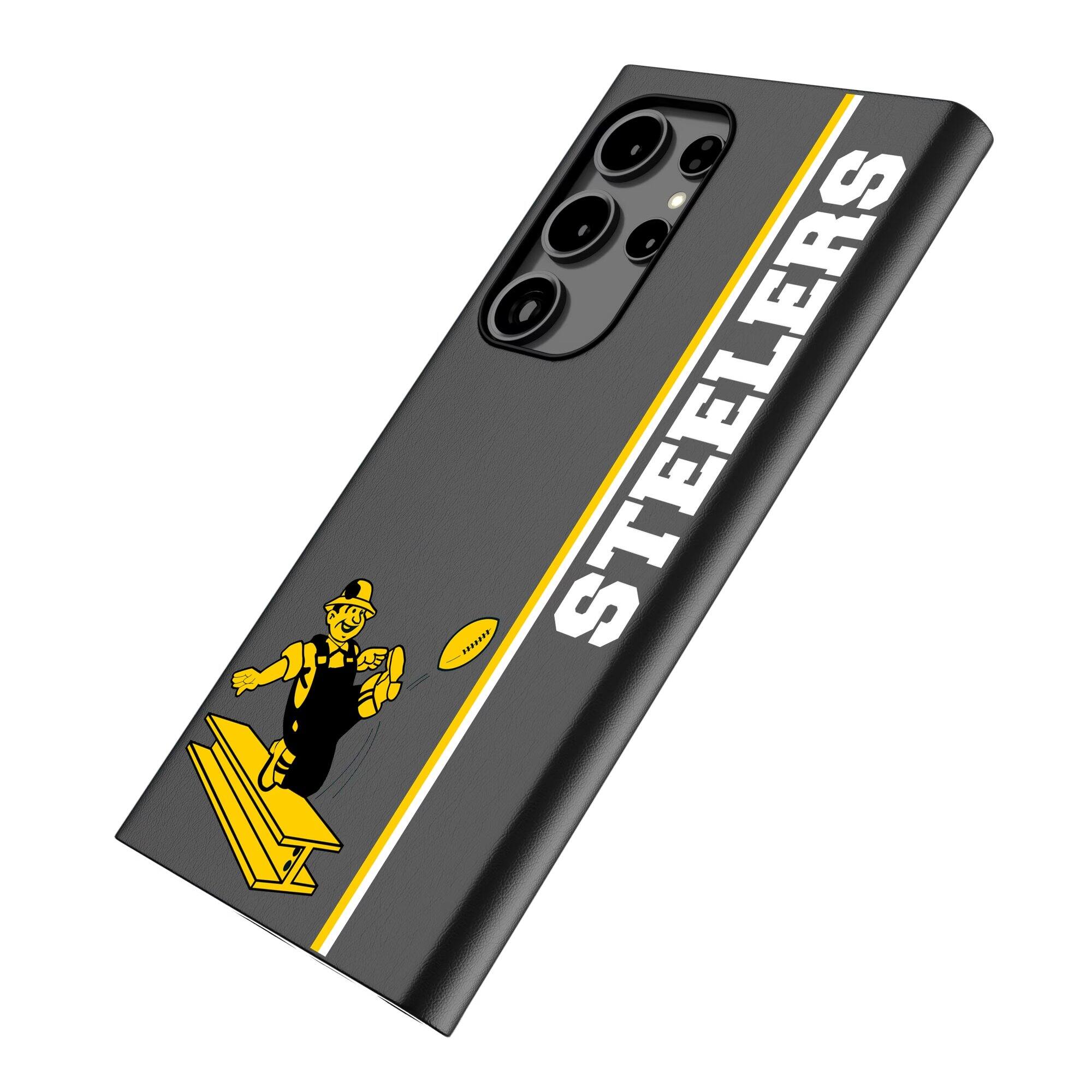 Alt View 1. Keyscaper - Pittsburgh Steelers Galaxy Magnetic Bump Case - S25 Ultra - Black.