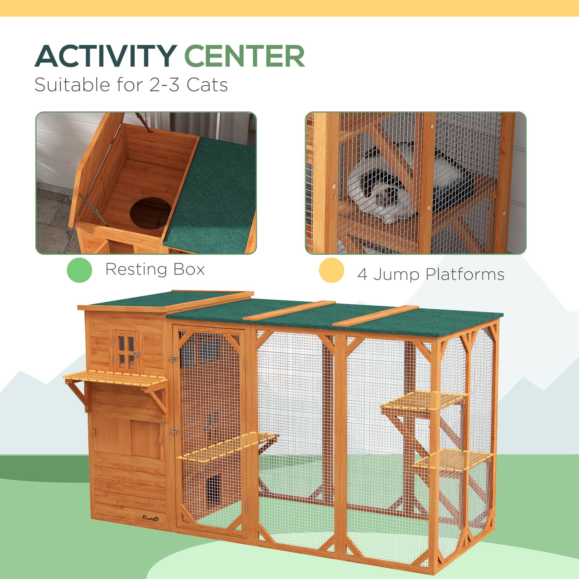 **ACTIVITY CENTER**  
Suitable for 2-3 Cats  

- Resting Box  
- 4 Jump Platforms