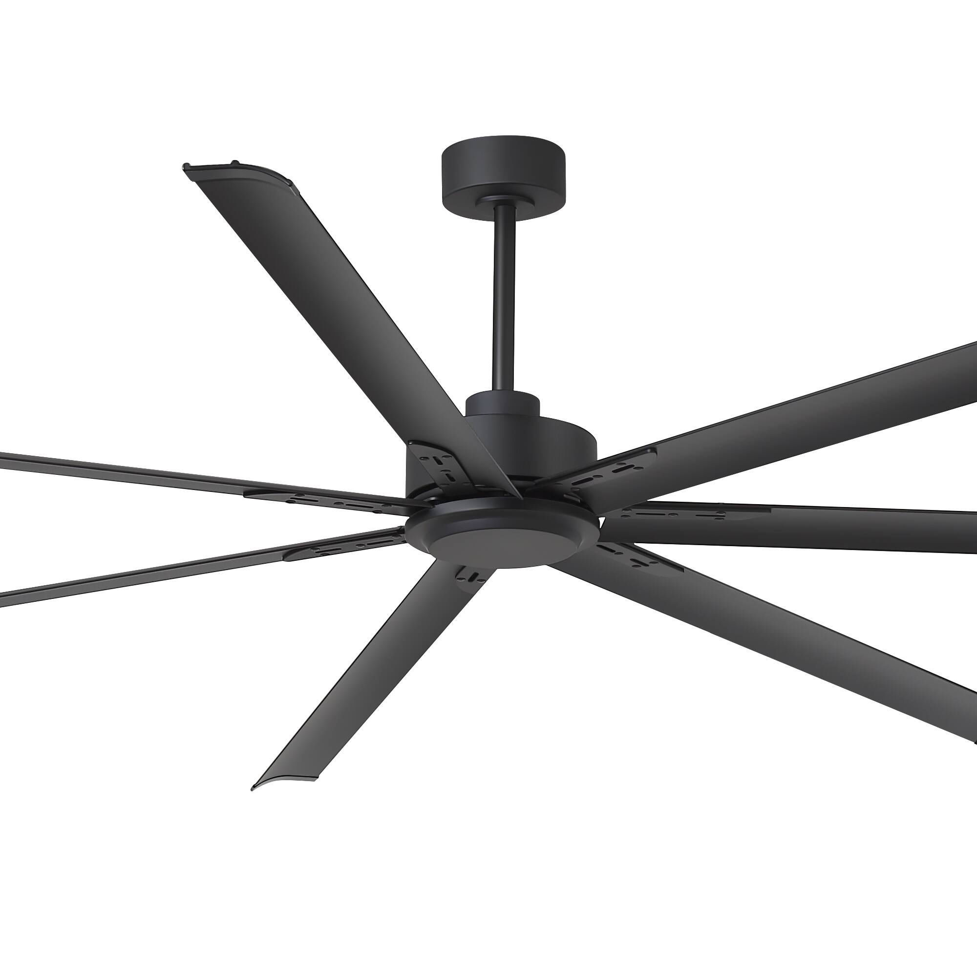 Alt View 9. Breezary - 96-Inch Extra Large Ceiling Fan Without Light, DC Motor, 7 Aluminum Blades, 6-Speed Remote with Timer - 96-inch Black.