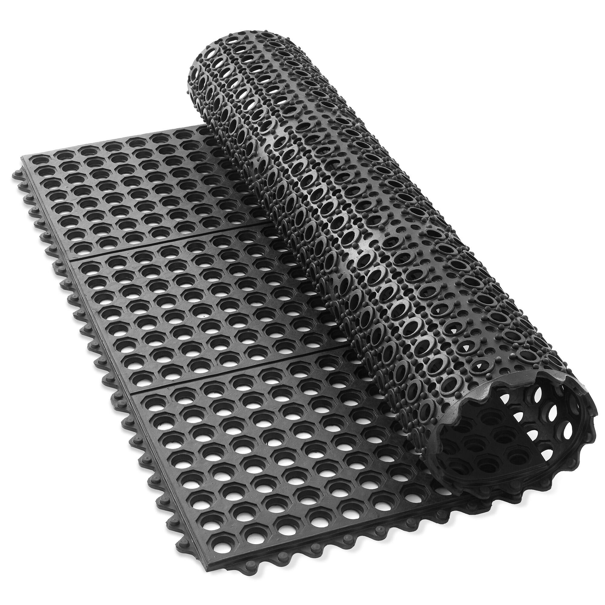 Alt View 2. GRIDMANN - Restaurant Floor Mats - Anti-Fatigue Non-Slip Rubber Drainage Mats - Black.