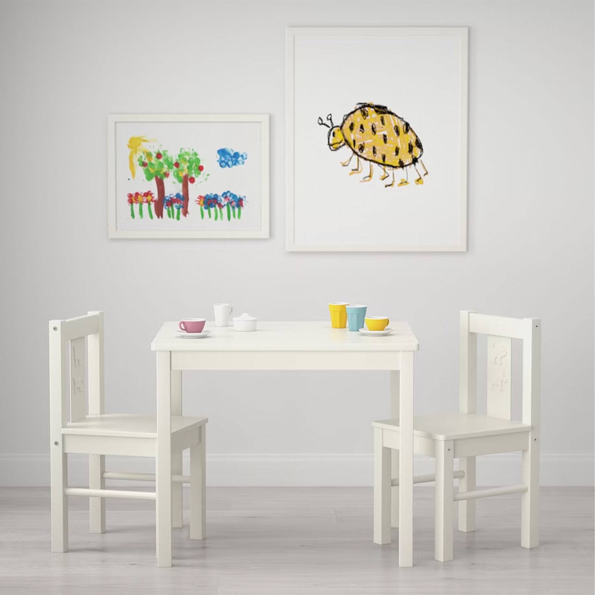 Alt View 2. PJ Wood - PJ Wood Durable Children's Table for Creative Play, Puzzles and Games, White - White.