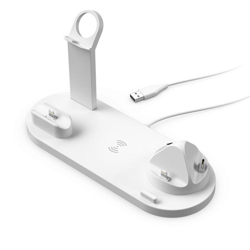 Alt View 1. RISOKEYS - 15W 3-in-2 Wireless Charger - iPhone, Watch, AirPods Charging Dock, Wireless Charging Stand - White.