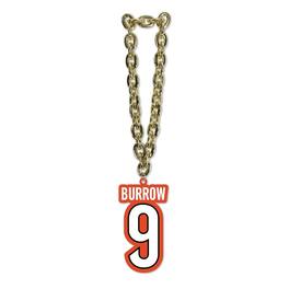 MOJO - Joe Burrow Cincinnati Bengals Player Fan Chain Necklace - Orange