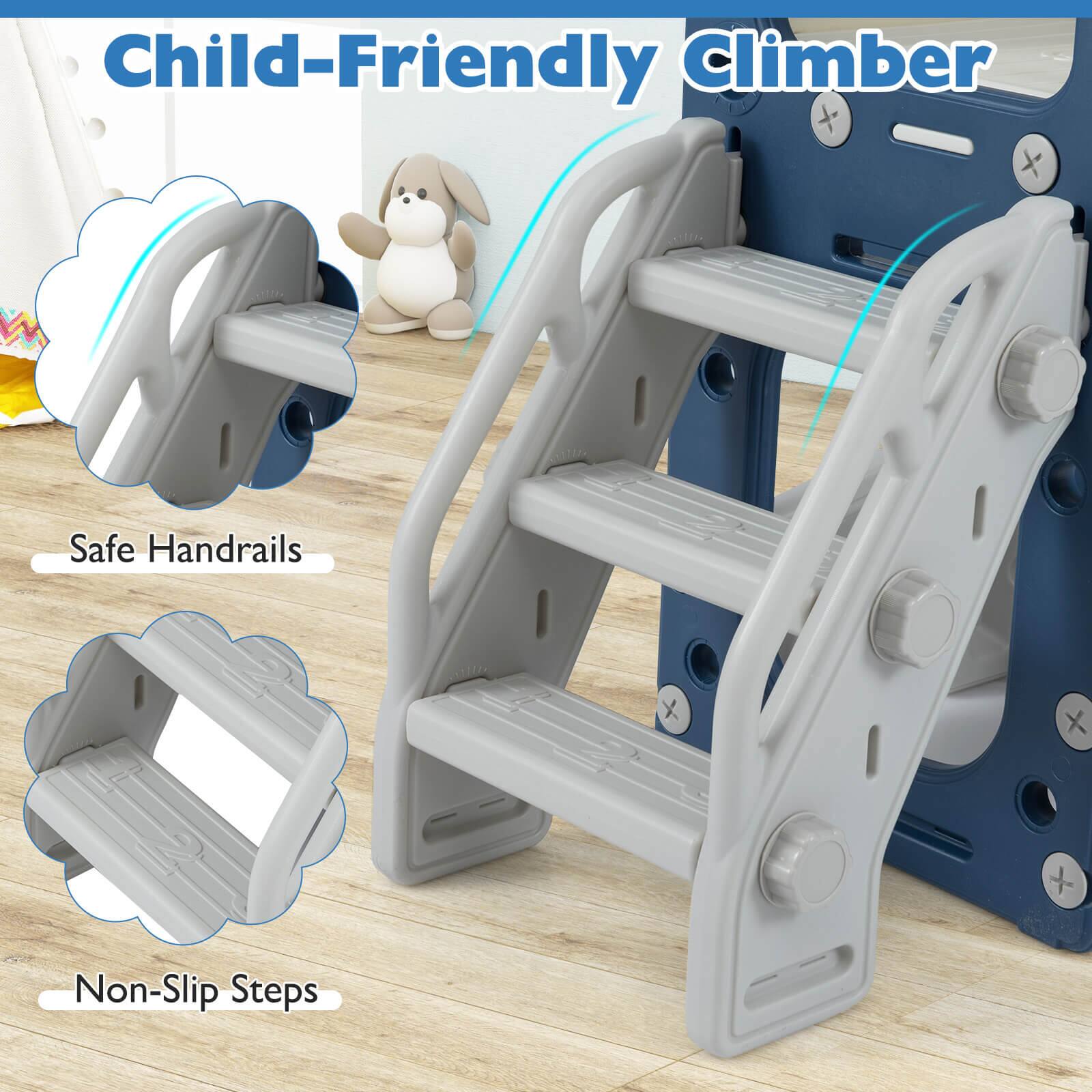 Child-Friendly Climber

- Safe Handrails
- Non-Slip Steps