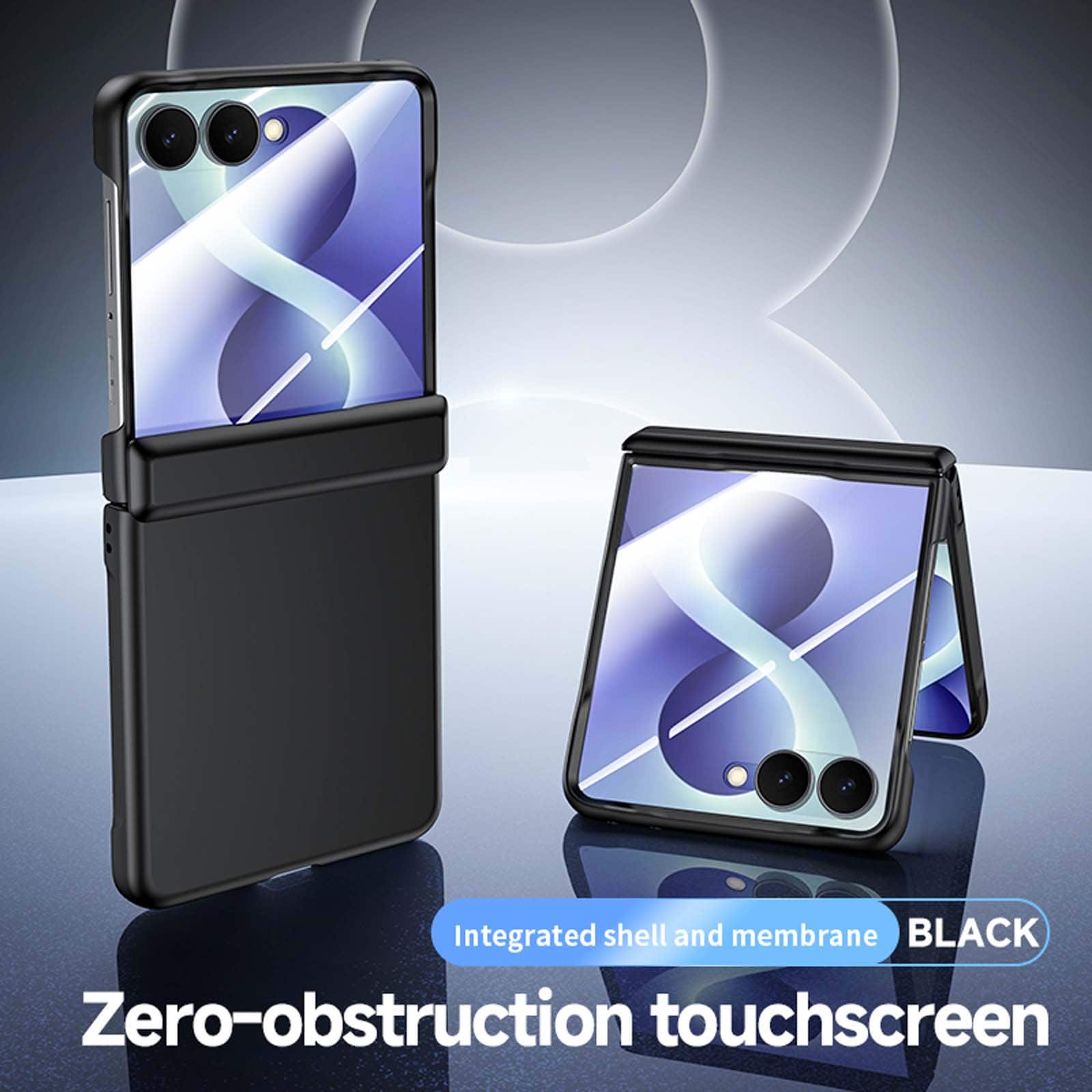 Dteck - Full Body Case Built-in Screen Protector For Samsung Galaxy Z Flip8 Slim Fit Shockproof Rugged Hinge Protection Cover - Black(Clear Film) price history on PriceWatchPro