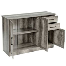 Pefilos - Buffet Storage Cabinet, Kitchen Sideboard with 2 Drawers, Cabinet for Indoor - Gray