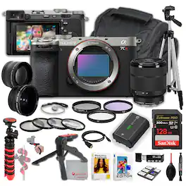 Bundle - a7CR Mirrorless Camera with Sony FE 28-70mm OSS Lens | 61mp | 128GB Extreme Memory,+ More - Silver
