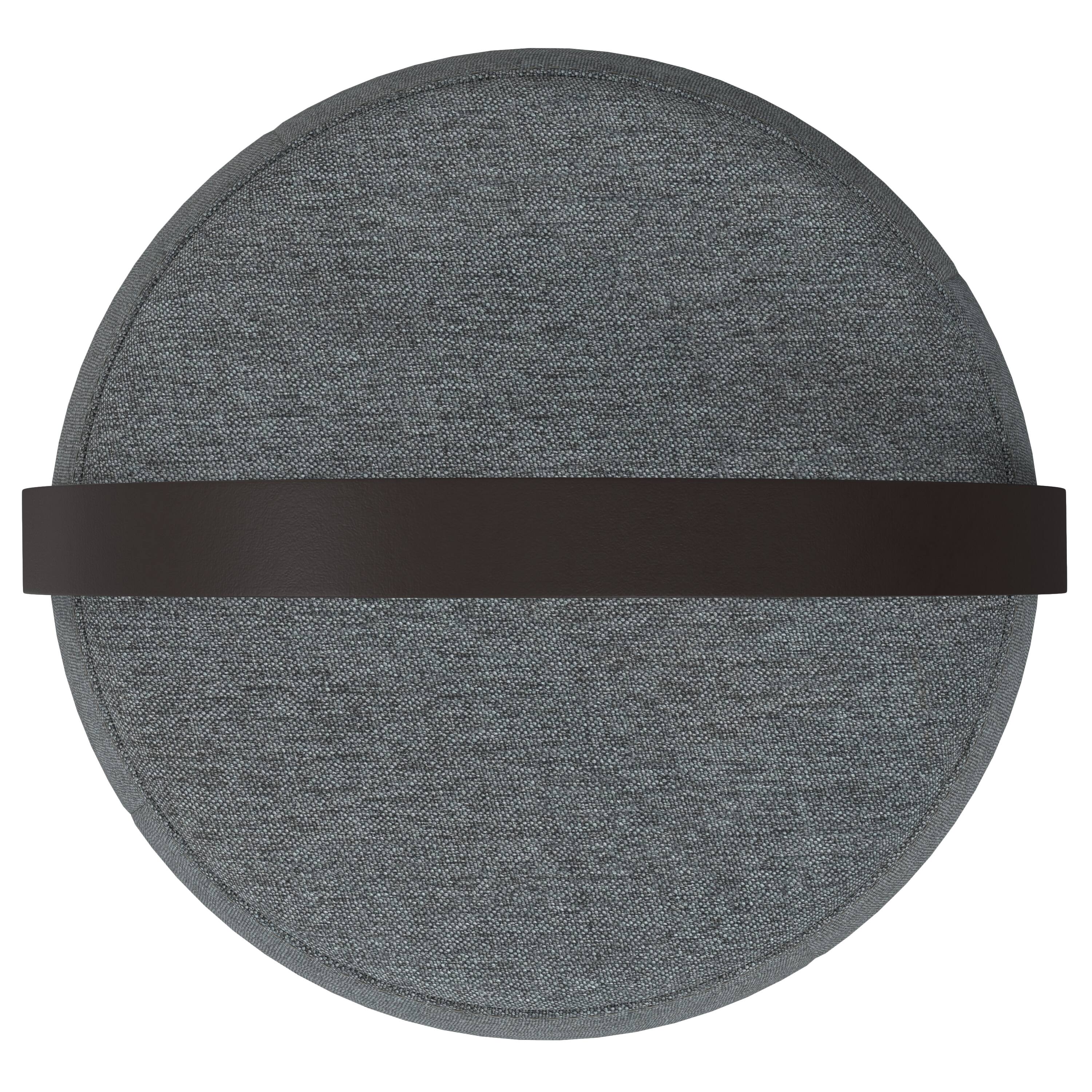 Alt View 1. Simpli Home - Ramsay 16 inch Wide Contemporary Irregular Footstool in Grey  Linen Look Fabric, Fully Assembled - Grey.