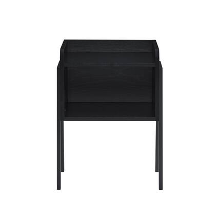 Front. Danya B - Kazuyo Mid-Century Modern Black Metal Two-Tier End Side Table - Black - Black.