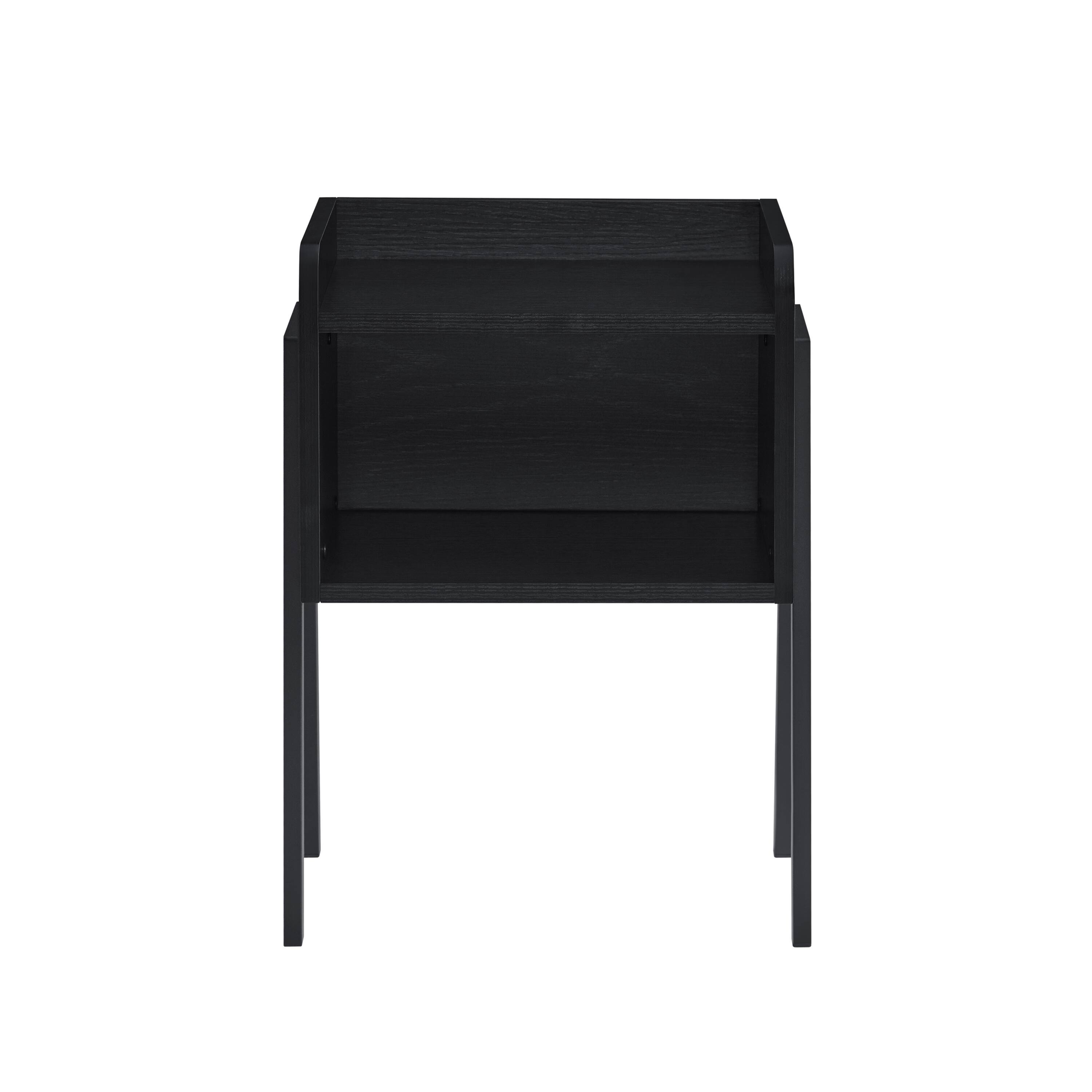 Front. Danya B - Kazuyo Mid-Century Modern Black Metal Two-Tier End Side Table - Black - Black.