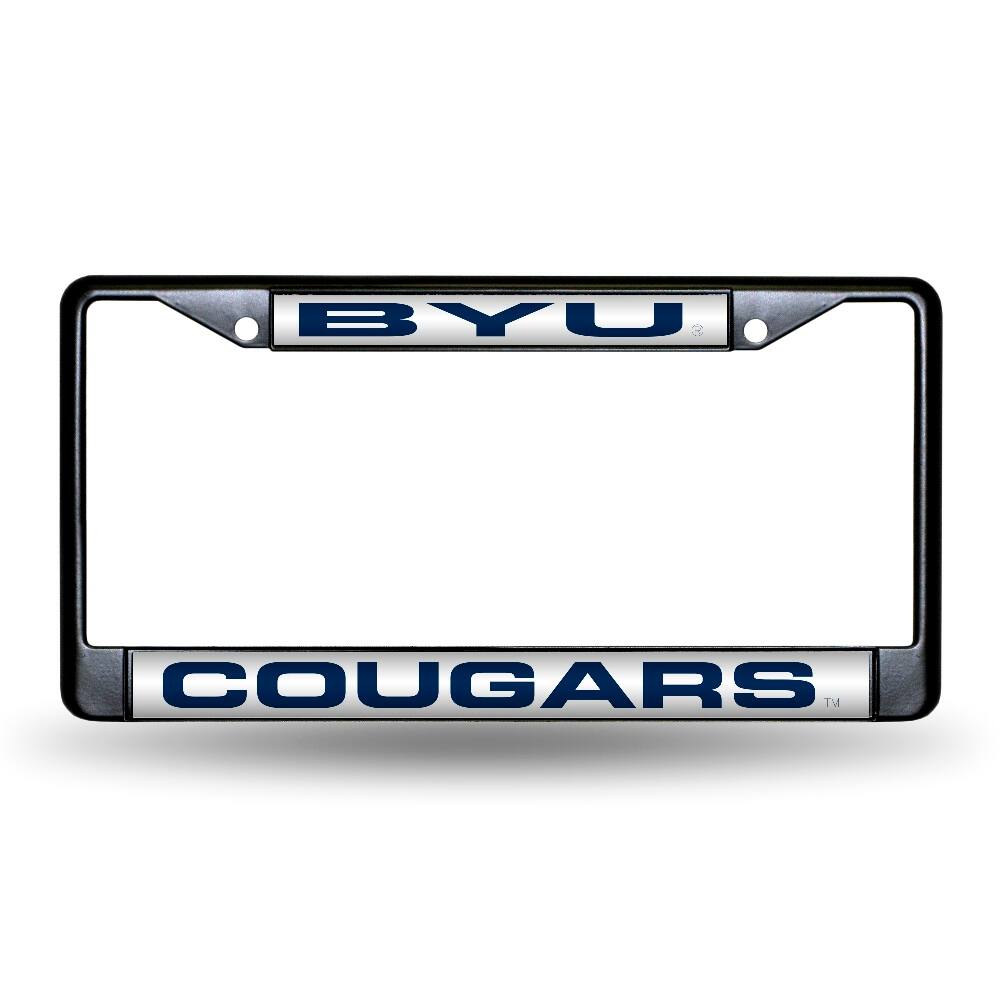 Brigham Young BYU Cougars Black Metal Laser Cut License Plate Frame