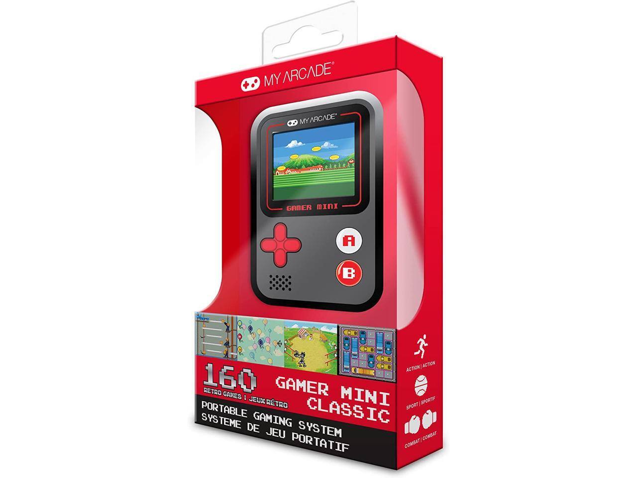 MY ARCADE  
MY ARCADE GAMER MINI  
160 RETRO GAMES  
PORTABLE GAMING SYSTEM  
CLASSIC  
ACTION  
SPORT  
COMBAT  
PORTATIF  
SYSTEME DE JEU PORTATIF