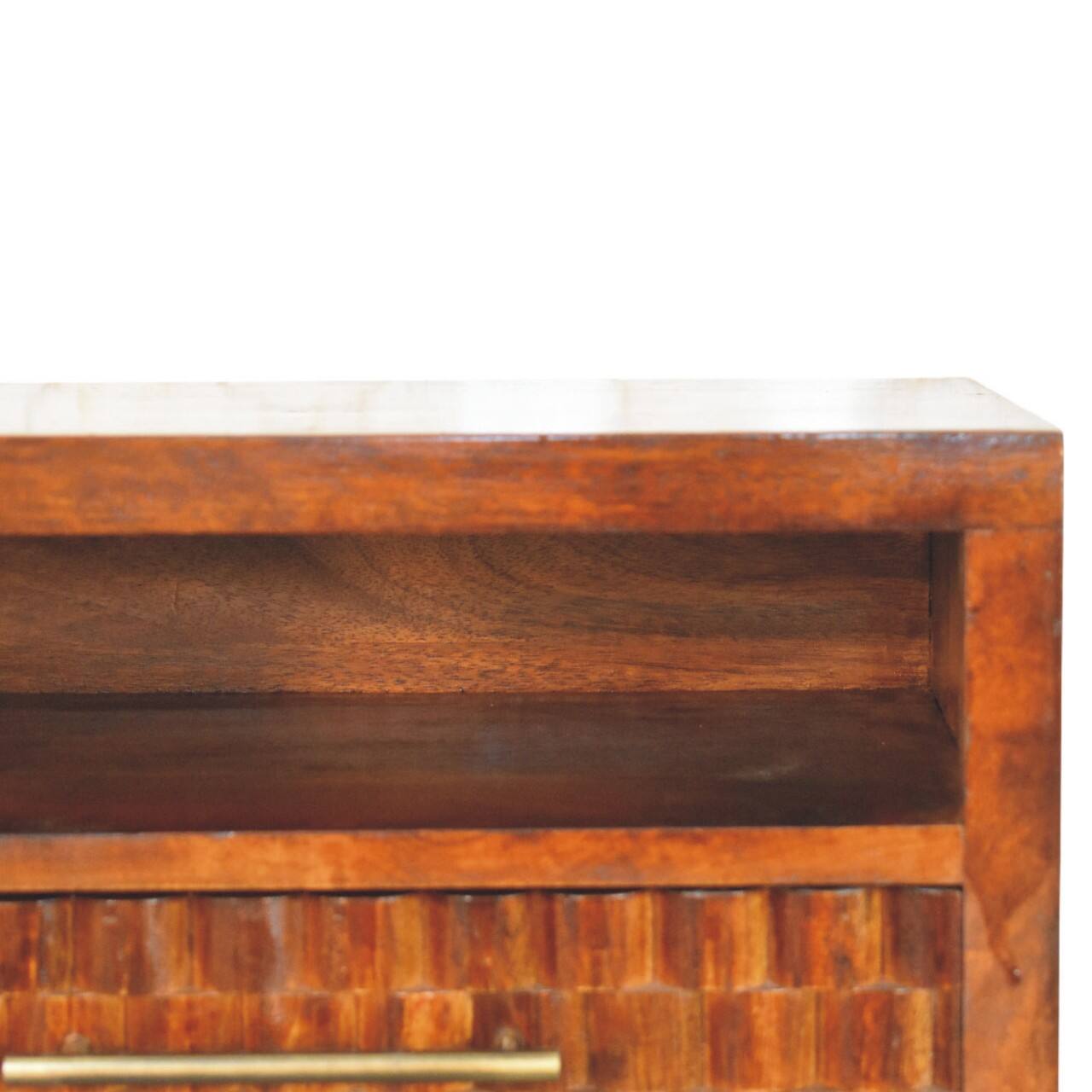 Alt View 1. Artisan Furniture - Cadiz Textured Bedside Table - Brown.