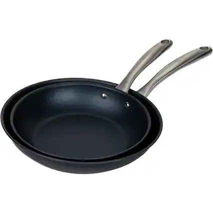 Front. Alva - Alva Black Angus Carbon Steel Frying Pan 2-Piece Set - Pre-Seasoned, Oven Safe and Toxin-Free Cookware - Blue.