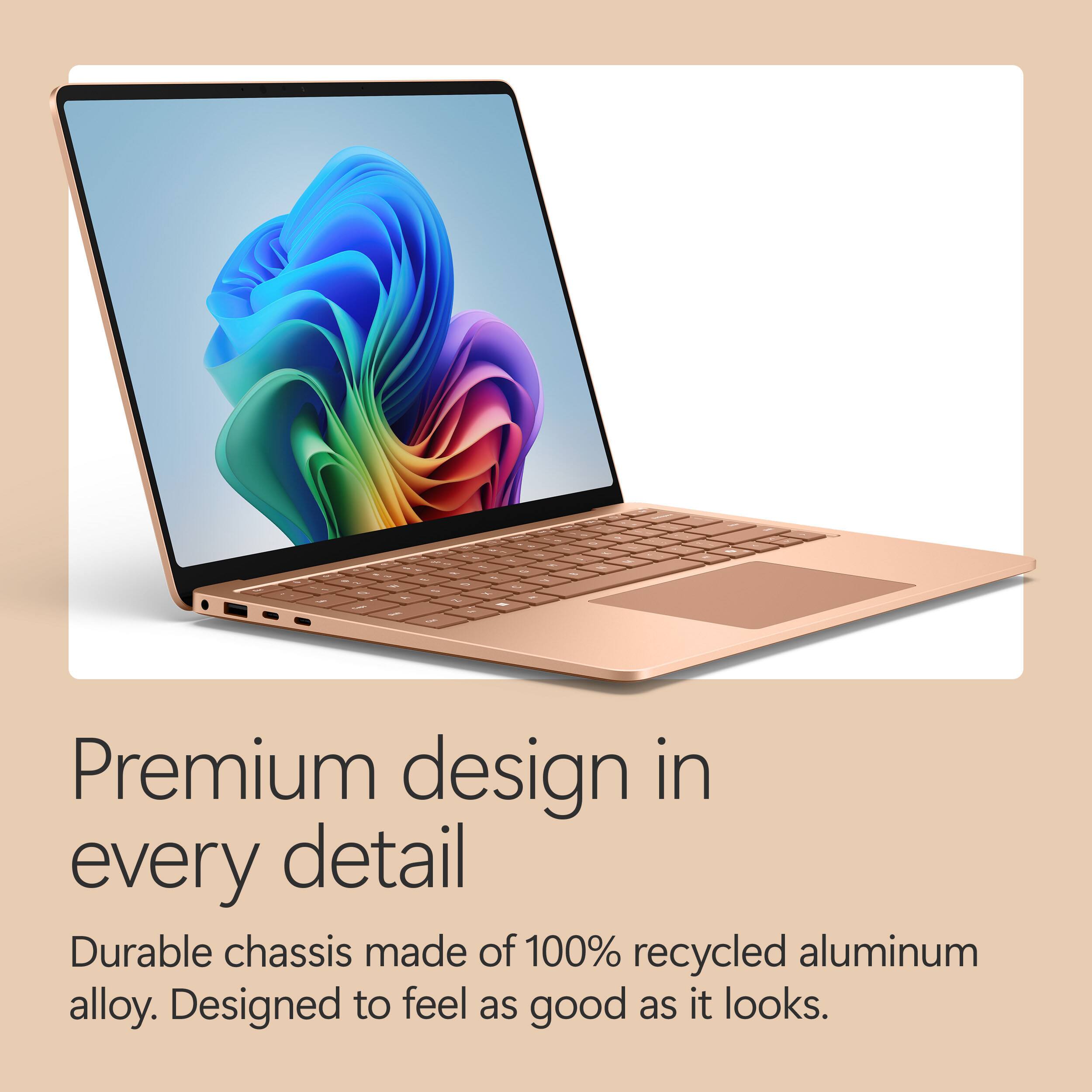 Premium design in every detail  
Durable chassis made of 100% recycled aluminum alloy. Designed to feel as good as it looks.