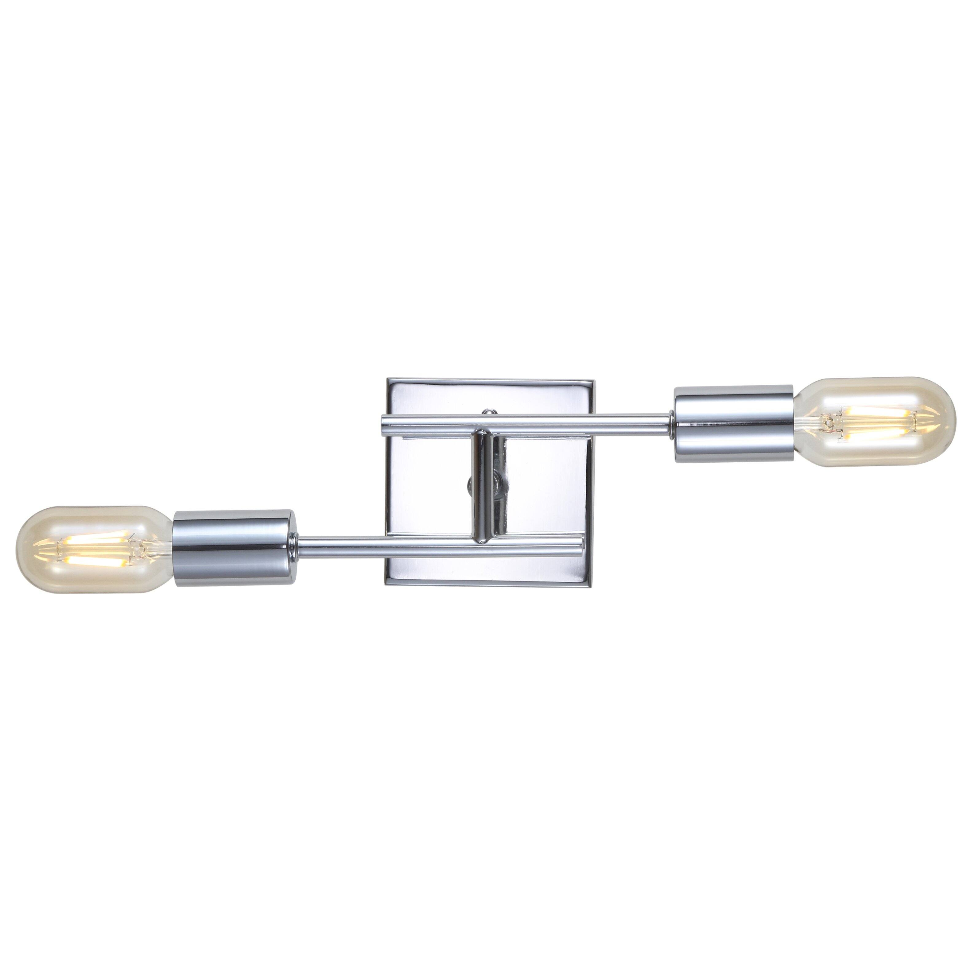 Alt View 10. Jonathan Y - Turing 18.7" 2-Light Metal LED Wall Sconce, Chrome - Chrome.