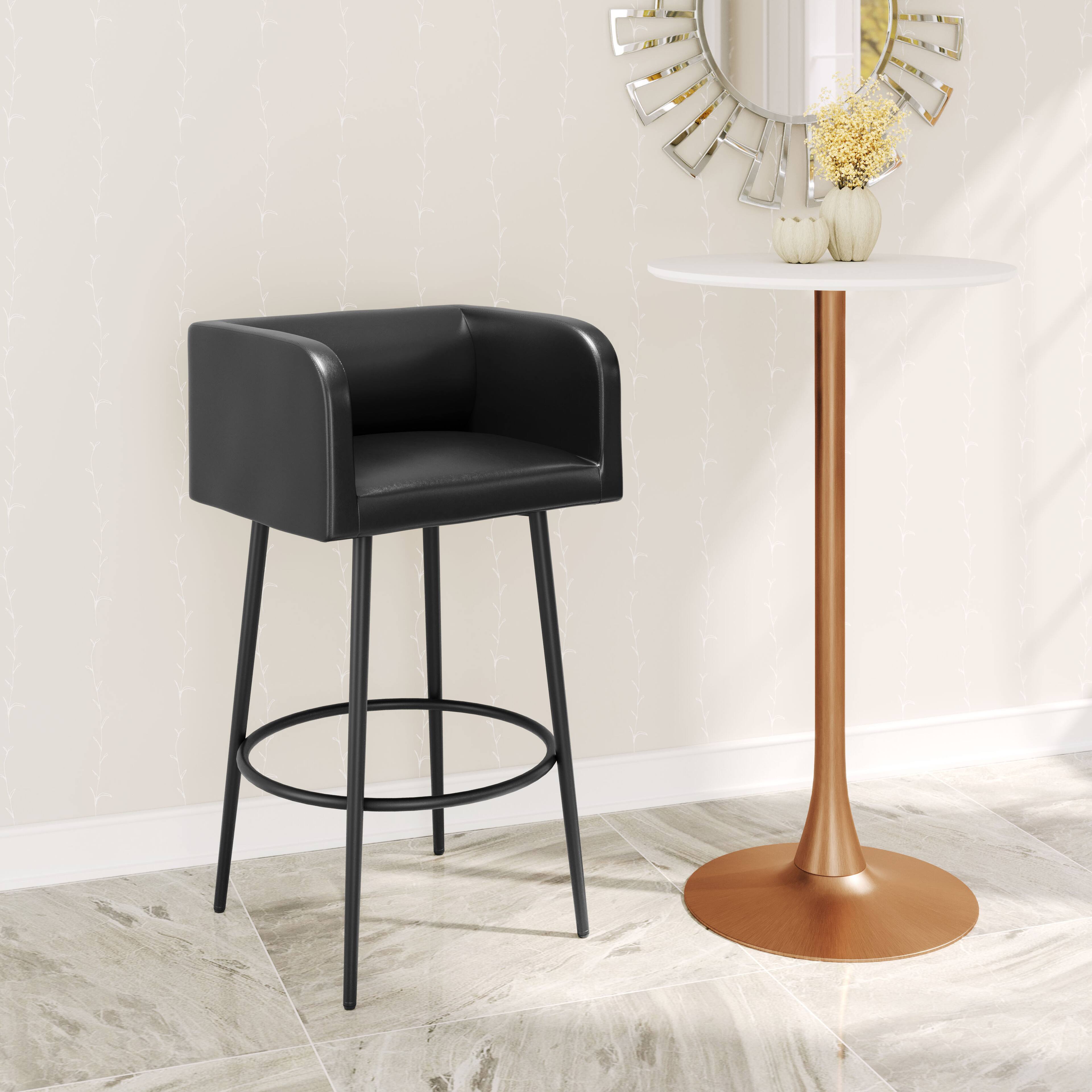 Angle. Hivvago - Horbat Barstool (Set of 2) Black - Black.