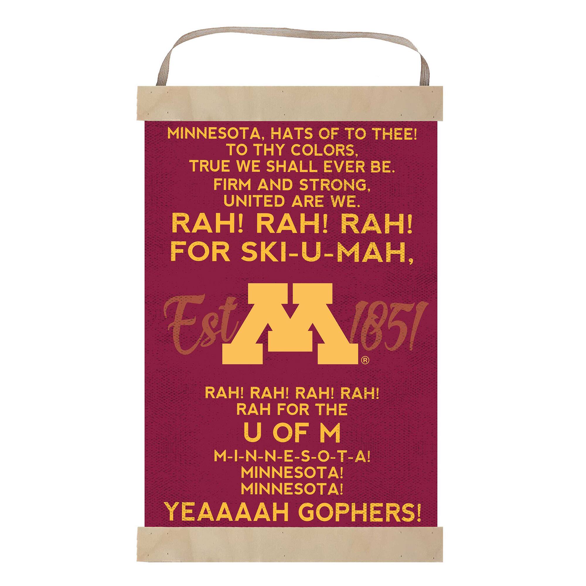 Minnesota Golden Gophers 12'' x 20'' Fight Song Banner Sign