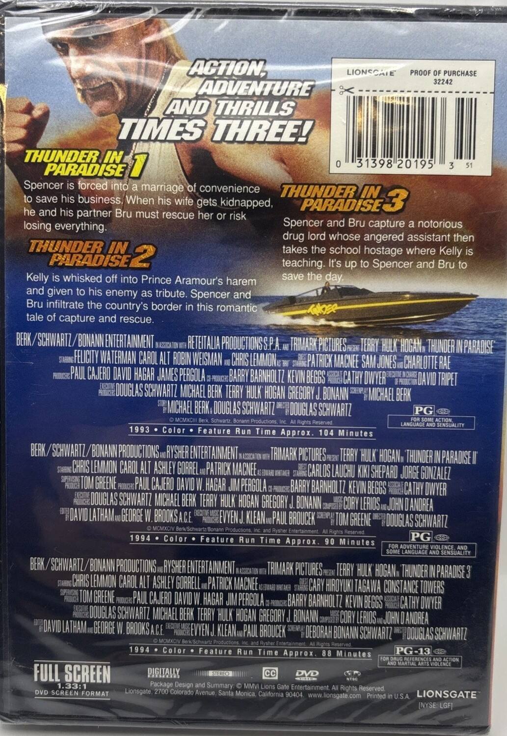 Back. Thunder In Paradise DVD Collection.