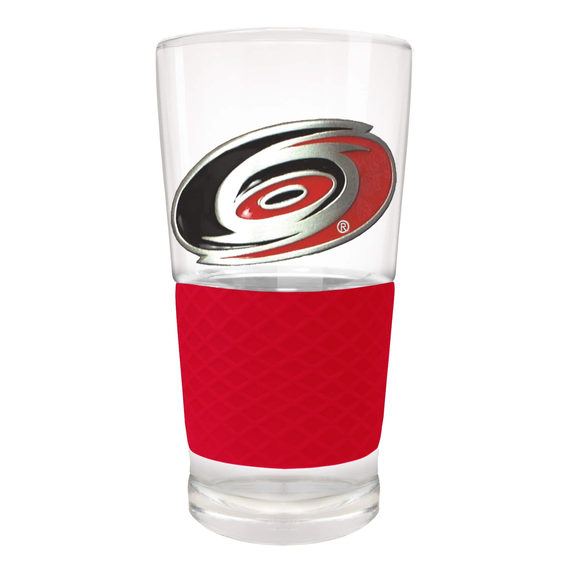 Front. Great American Products - Carolina Hurricanes 22oz. Pilsner Glass with Silicone Grip - Red.