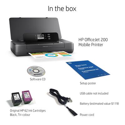 HP OfficeJet 200 Mobile Inkjet Printer Black OJ 200 Mobile/CZ993A HP OfficeJet 200 Mobile Inkjet Printer Black OJ 200 Mobile/CZ993A