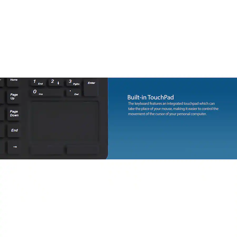 Usb Touchpad Keyboard Adesso Wired USB Antimicrobial Waterproof Silicone Touchpad Keyboard ...