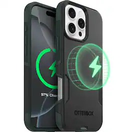OtterBox - Commuter Series Hard Shell for MagSafe for Apple iPhone 16 Pro Max - Forest Night (Black/Green)
