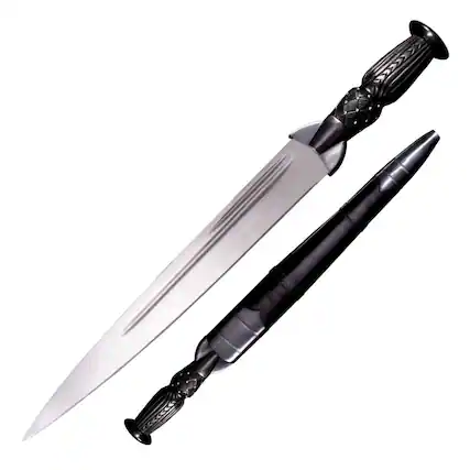 Front. Cold Steel - Cold Steel Handmade Carbon Steel Scottish Dirk Sword Replica, 13 Inch Blade - Black.