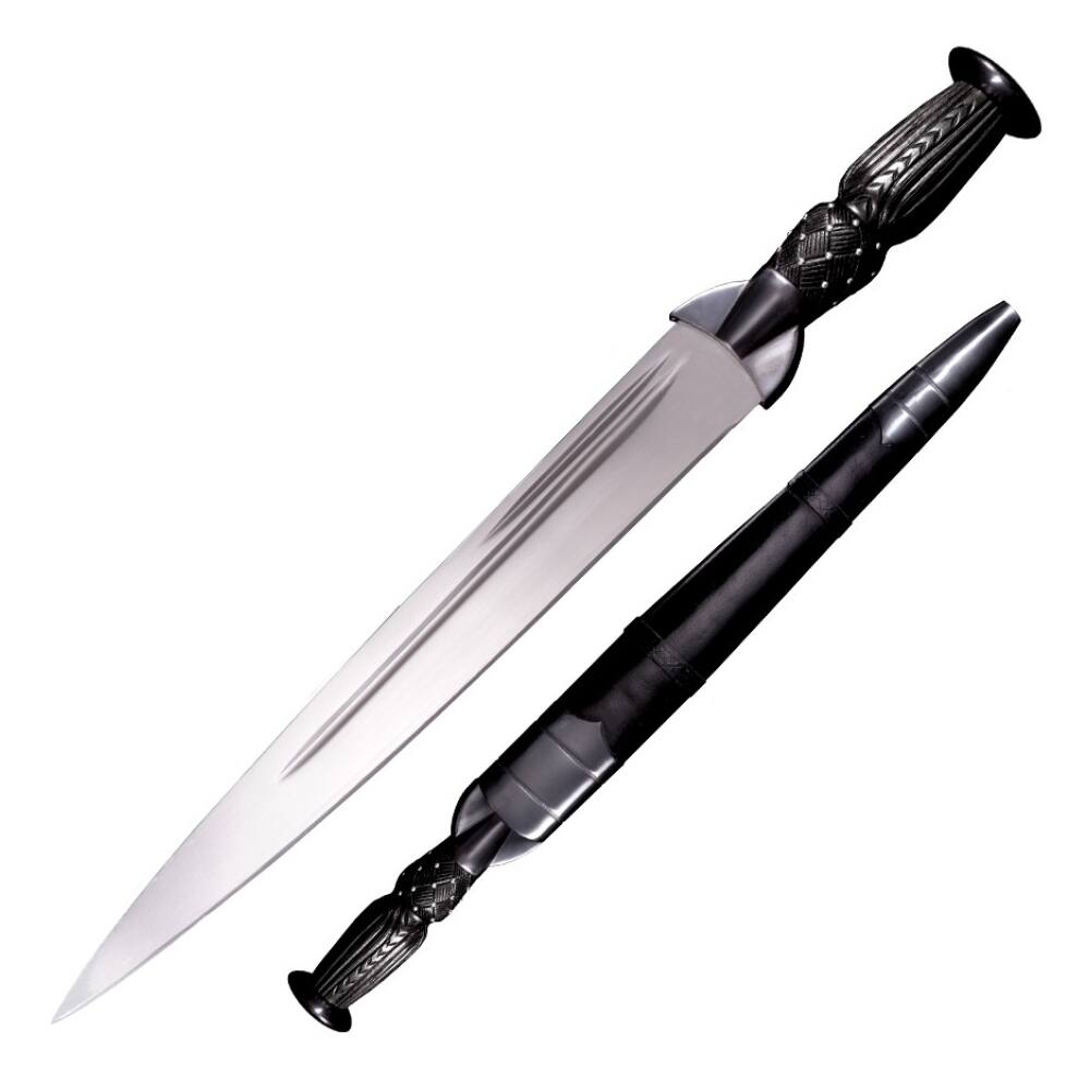 Front. Cold Steel - Cold Steel Handmade Carbon Steel Scottish Dirk Sword Replica, 13 Inch Blade - Black.