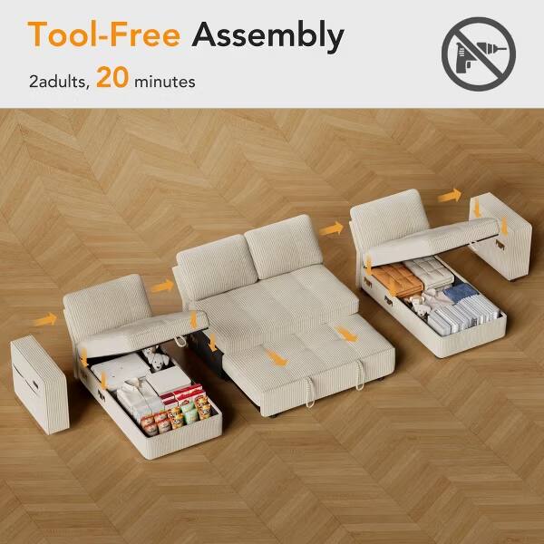 Tool-Free Assembly  
2 adults, 20 minutes