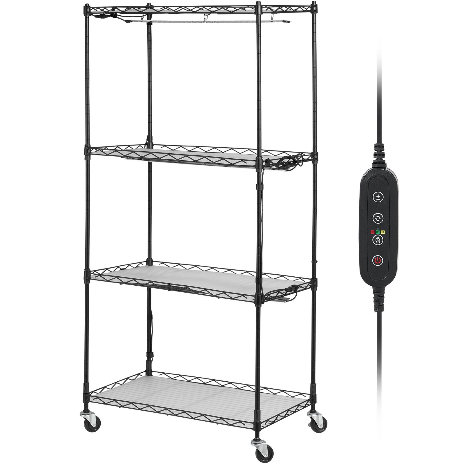 Alt View 5. VEVOR - Plant Stand with Grow Light, 4-Tier Plant Shelf with 45W Full Spectrum Grow Light, 3 Mode Plant Light - Black.
