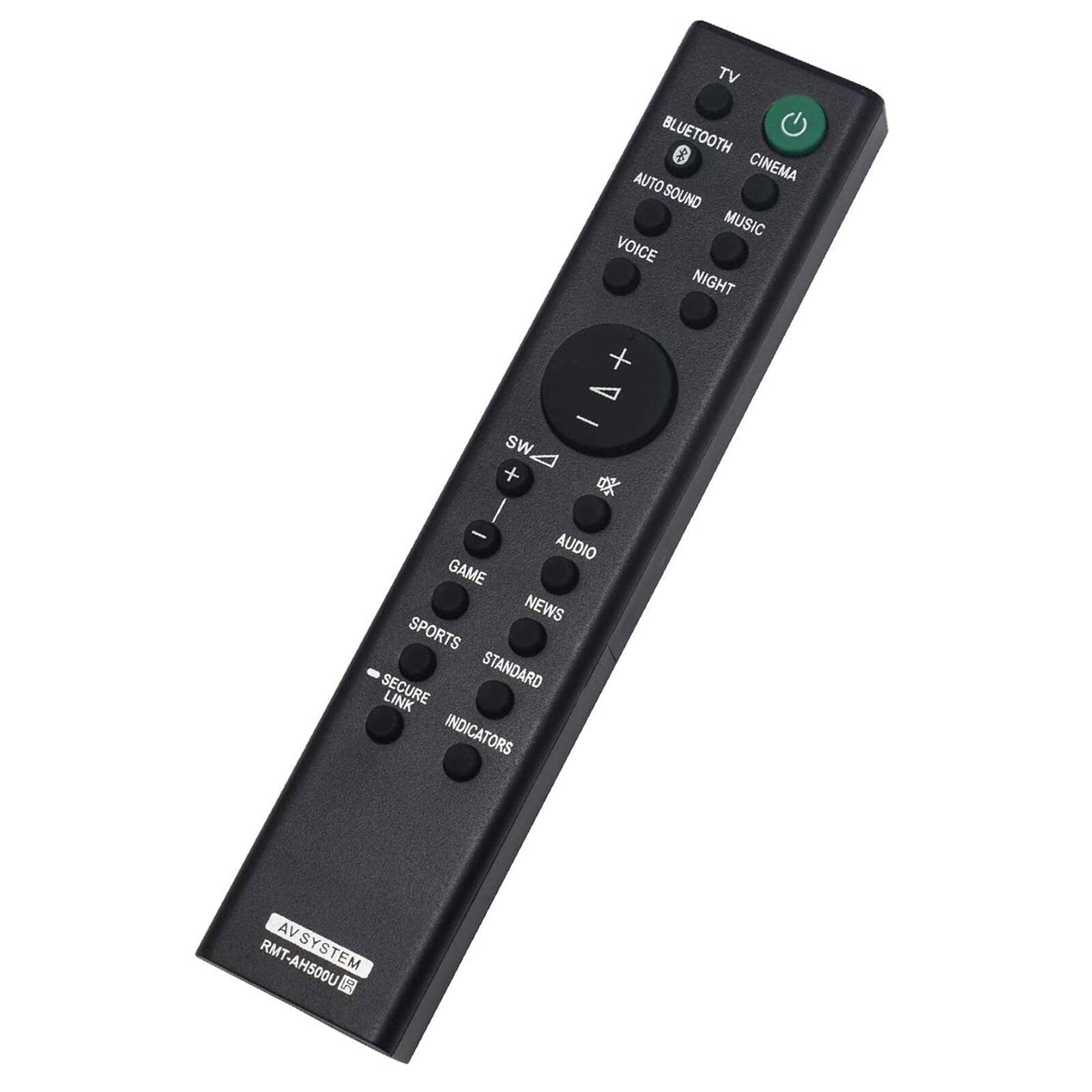 TV BLUETOOTH CINEMA AUTOSOUND MUSIC VOICE NIGHT + SW - - AUDIO GAME NEWS SPORTS SECURE STANDARD LINK INDICATORS RMT-AH500U RMT AVSYSTEM