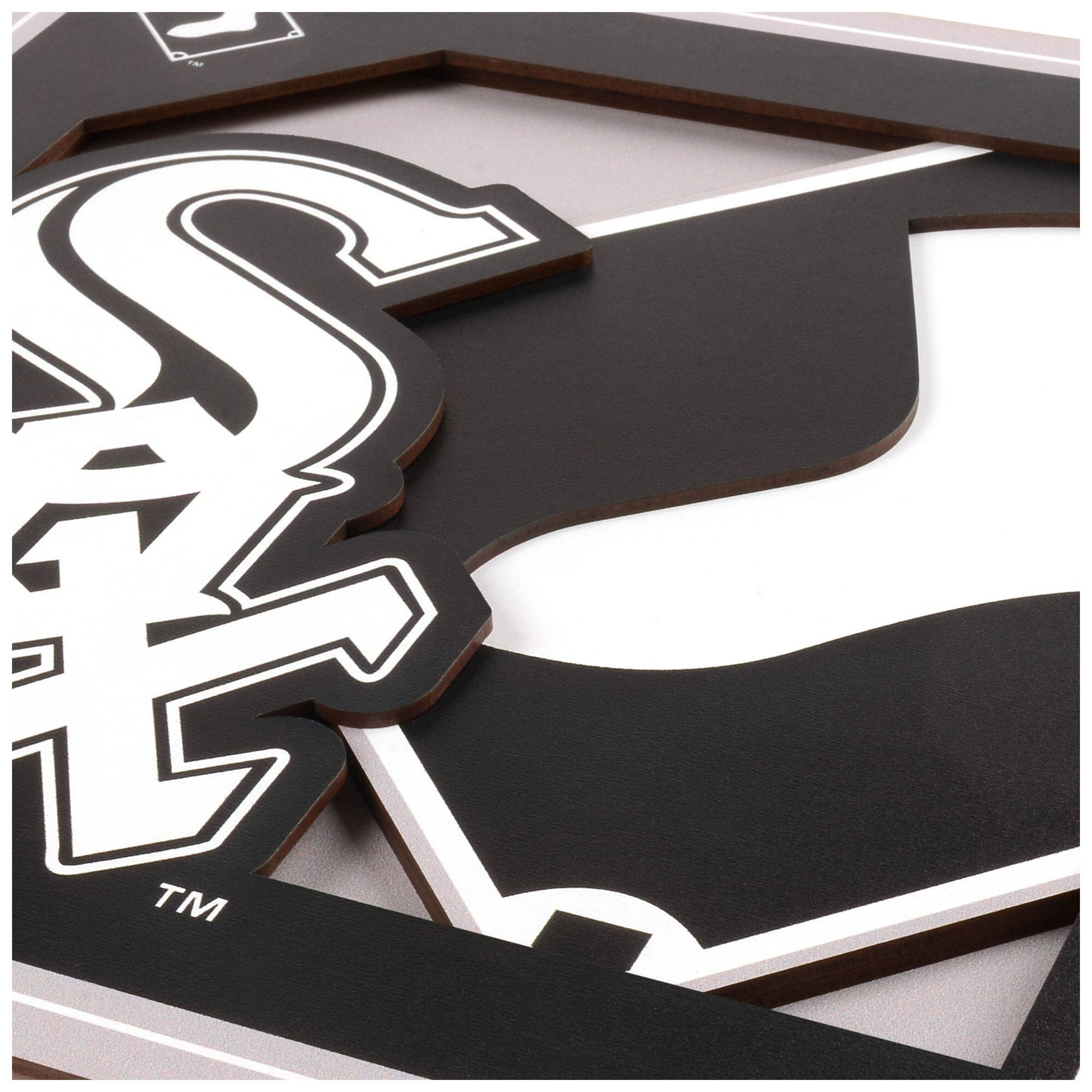 Alt View 1. YouTheFan - Chicago White Sox 12'' x 12'' 3D Logo Wall Art - Multicolor.