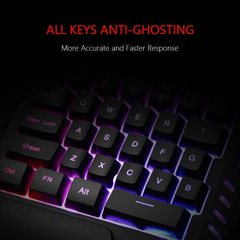 ALL KEYS ANTI-GHOSTING  
More Accurate and Faster Response  

Tab N  
Caps Lock Shift Ctrl FN  
a Q A Z Alt 2 W S X . 3 E D C a 4 R F V 5 T G