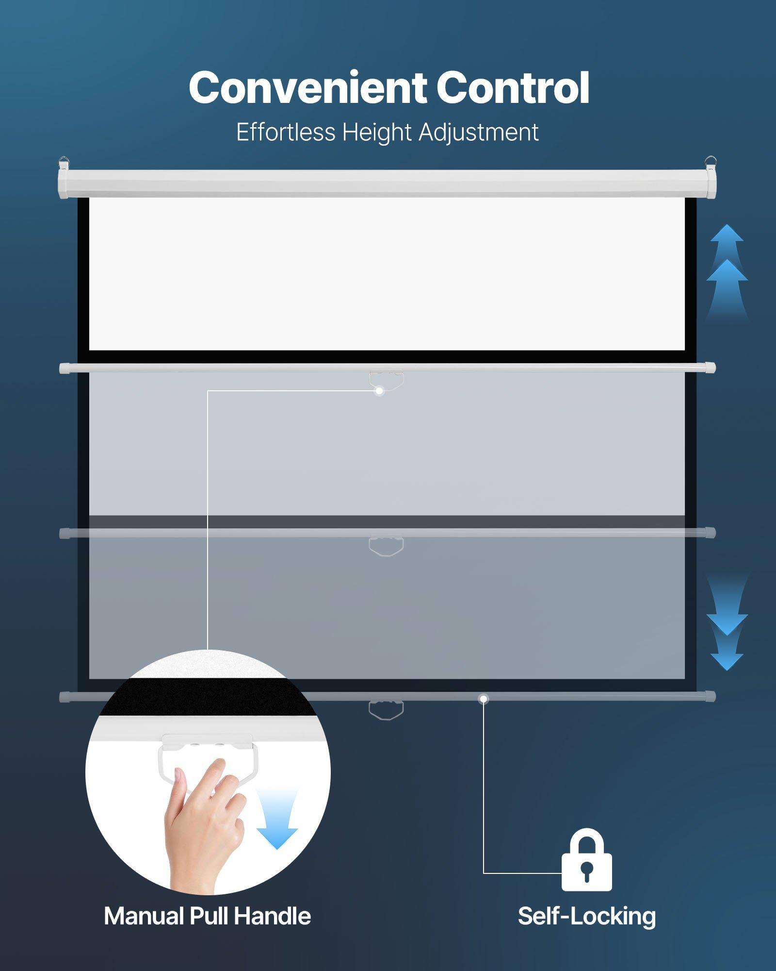 Convenient Control  
Effortless Height Adjustment  

Manual Pull Handle  
Self-Locking