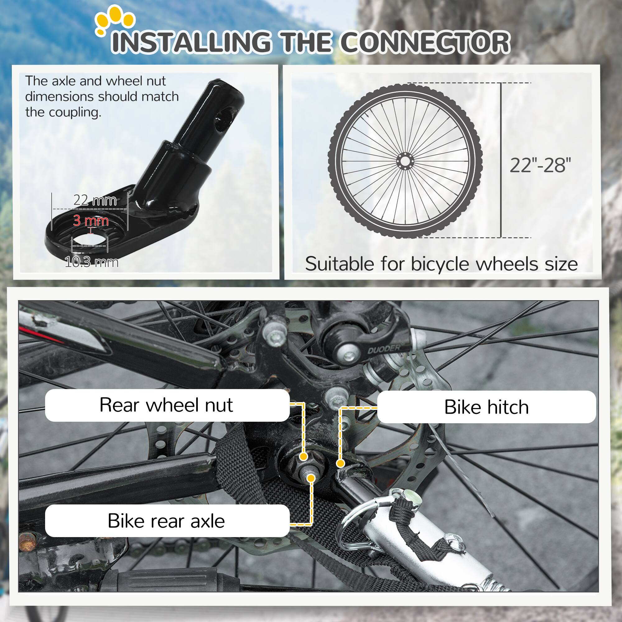 Alt View 2. Aosom - Dog Bike Trailer, Pet Wagon with Steel Frame, Hitch Coupler, Quick Release Wheels, Reflectors, Flag, Travel Carrier.