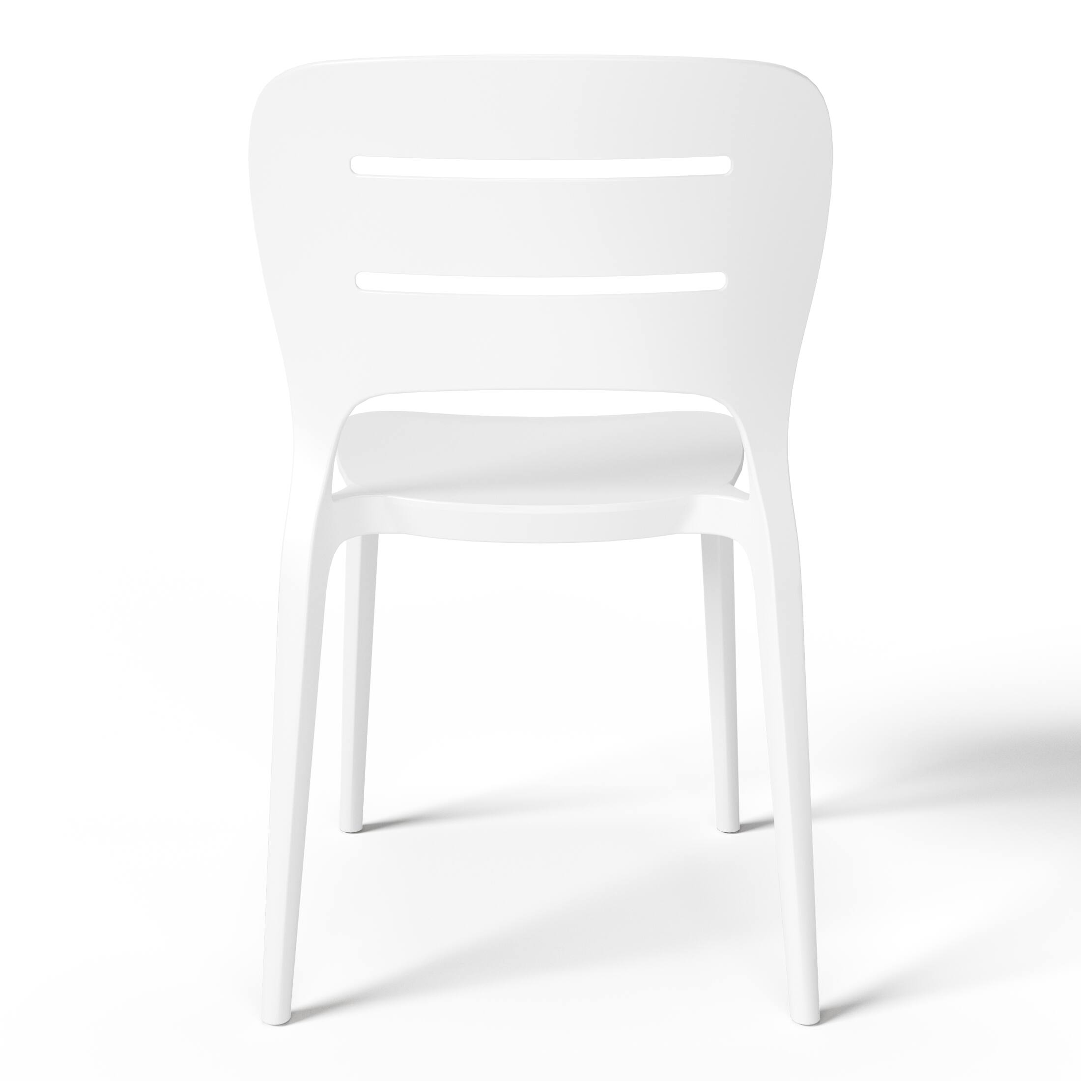 Alt View 3. WestinTrends - WestinTrends Playa Outdoor Modern Stackable Plastic Patio Dining Side Chairs (Set of 2) - White.