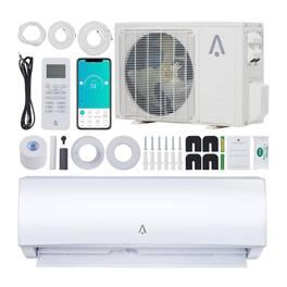 Qeetex - 21 SEER2 18000 BTU Mini Split Air Conditioner Heat Pump with Wifi Control, Heat Cool Up to 1250 Sq.Ft - White