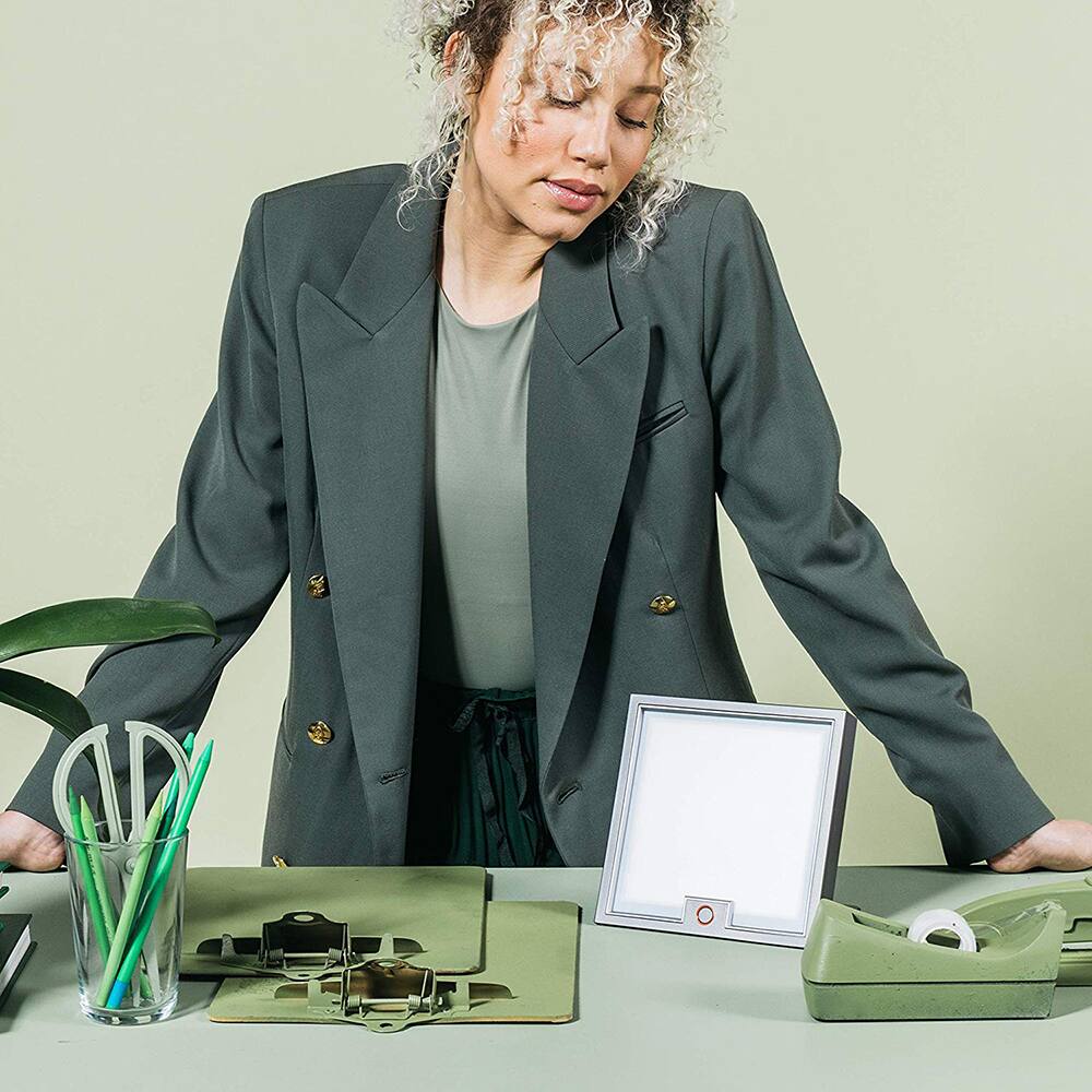 Angle. Circadian Optics - Light Therapy Lamp [LUMINE] UV-Free LED Happy Mood Full Spectrum Sun Light Lamp with 10,000 Lux for Seasonal Sunlight - Black.