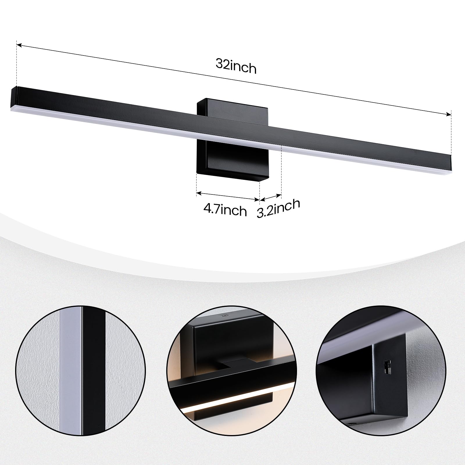 32 inch  
4.7 inch  
3.2 inch