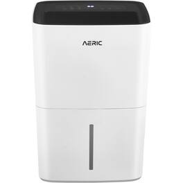 Aeric - Portable Dehumidifier with Pump, Drain Hose and Bucket Full Alarm & Indicator - White