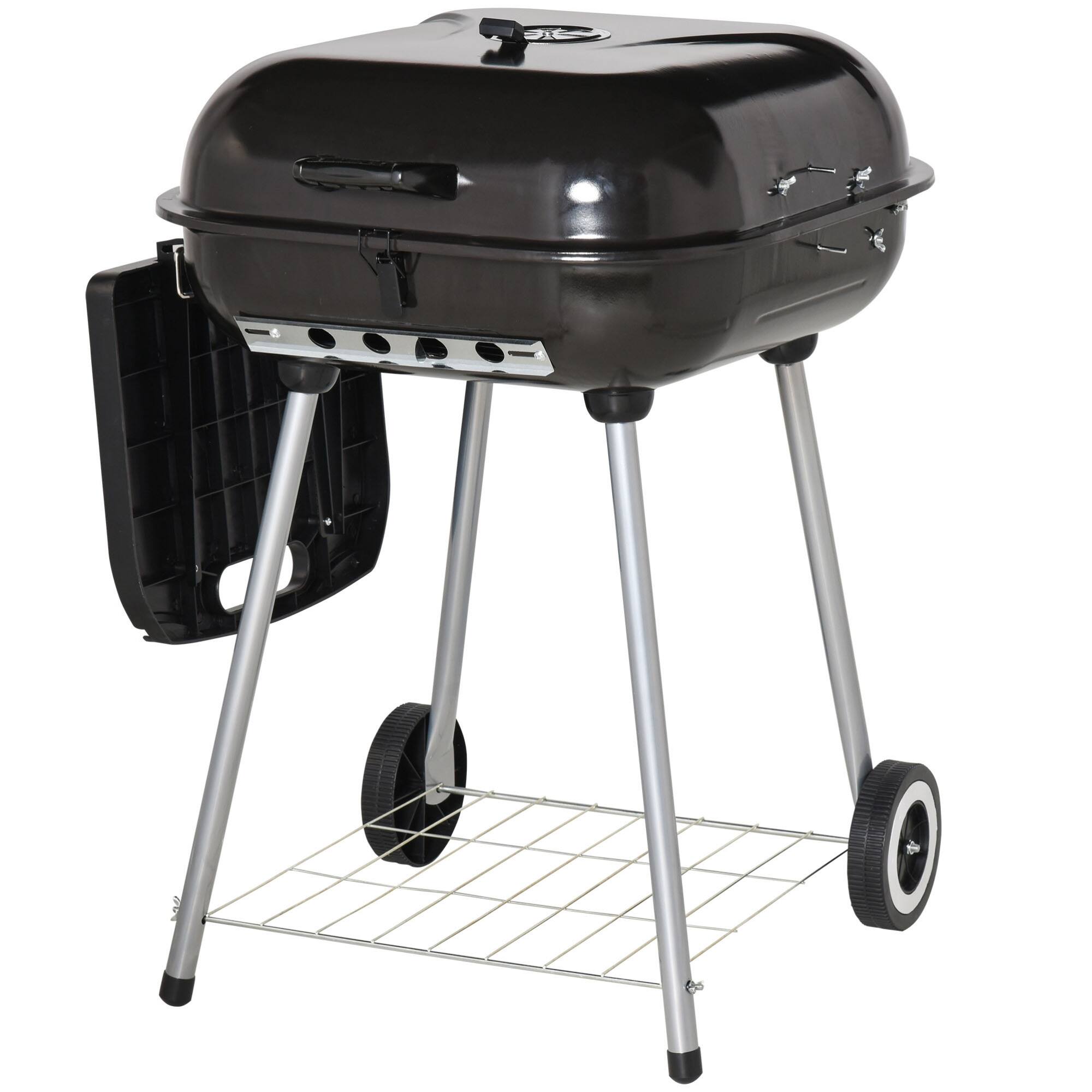 Alt View 6. GOODSILO - 22-Inch Portable Charcoal Grill for Outdoor Cooking with Adjustable Heat Control and Foldable Shelf - Black.