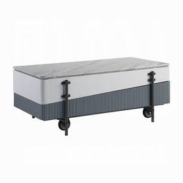 Manhattan Lane - Mindy Coffee Table with Lift Top, 3 Compartments, 47 Inch - White, Gray, Black