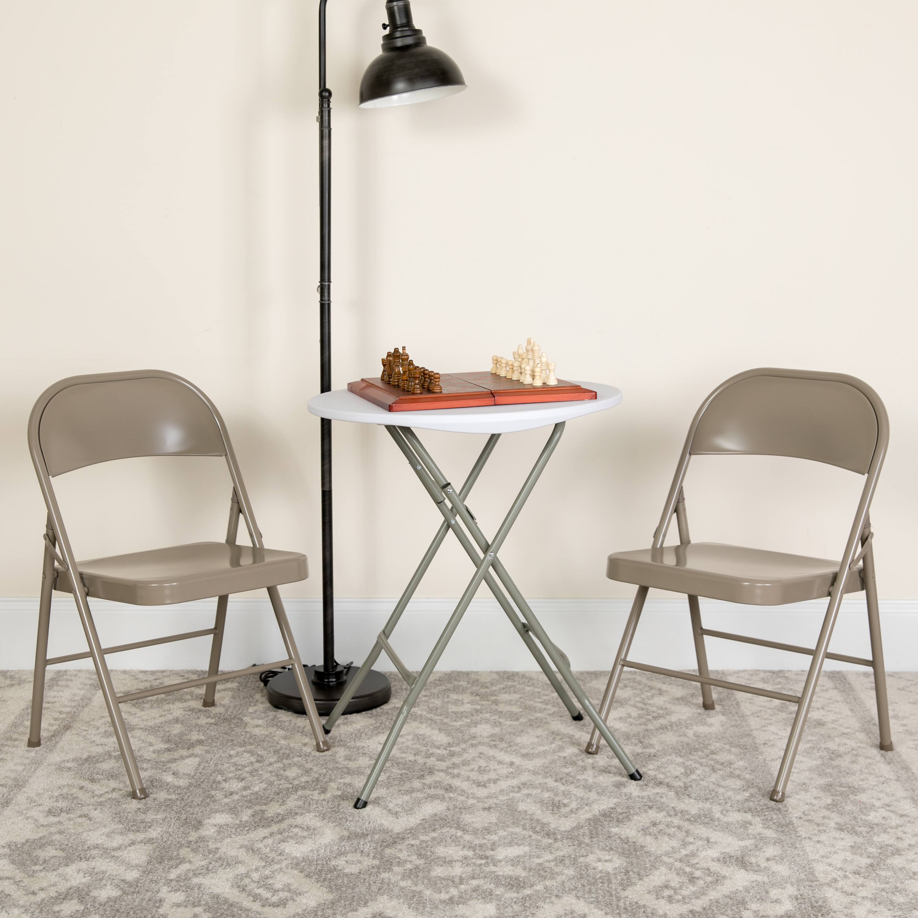 Alt View 2. Emma + Oliver - 2 Pack Home & Office Double Braced Party Events Steel Metal Folding Chair - Gray.