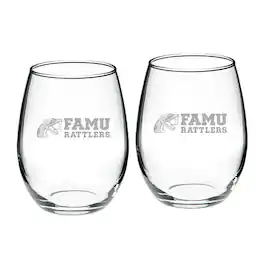 Jardine - Florida A&M Rattlers 2-Piece 21oz. Stemless Wine Glass Set - Multicolor