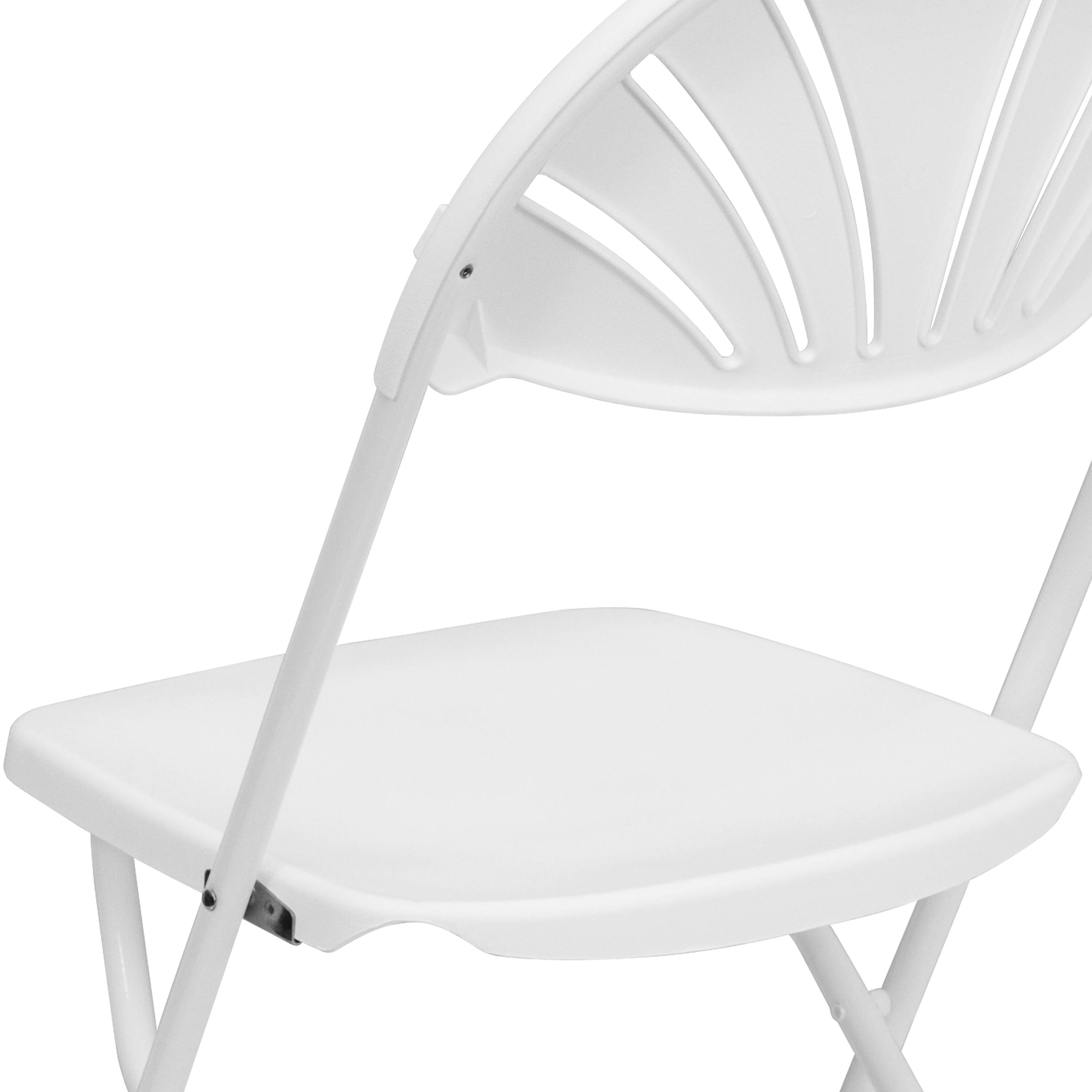 Alt View 9. Emma + Oliver - 2 Pack Wedding Party Event Fan Back Plastic Folding Chair Home Office - White.