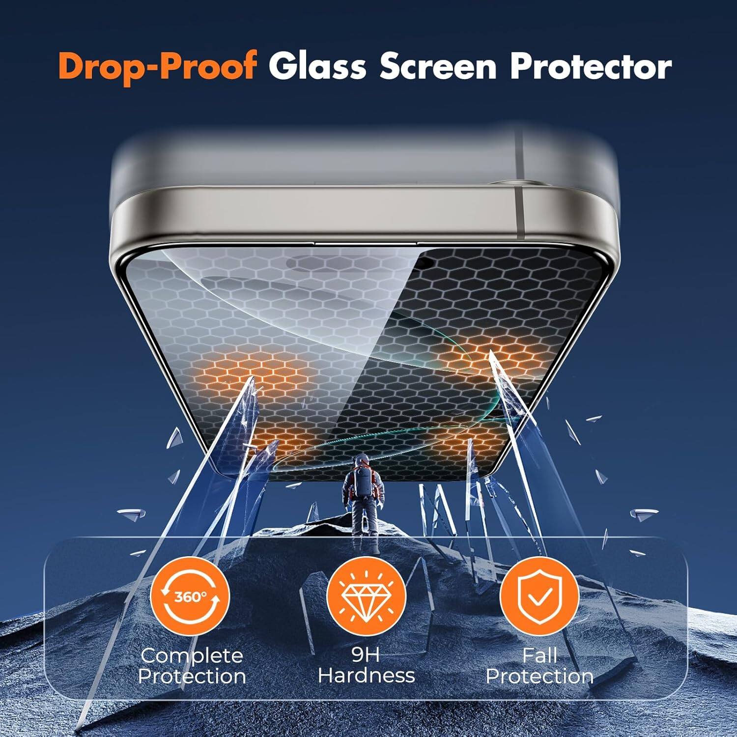 Drop-Proof Glass Screen Protector

360° Complete Protection

9H Hardness

Fall Protection